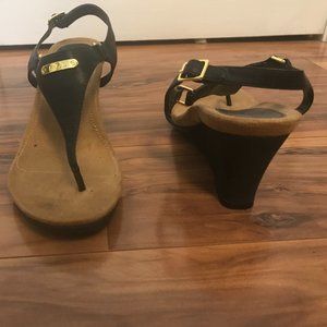 Ralph Lauren black wedge sandals size 7